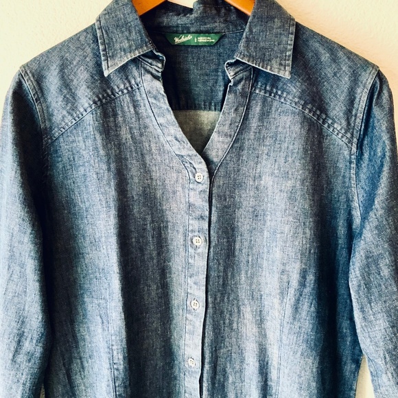 LIKE NEW! Woolrich Button Down Denim Shirt Size Large - Picture 1 of 9